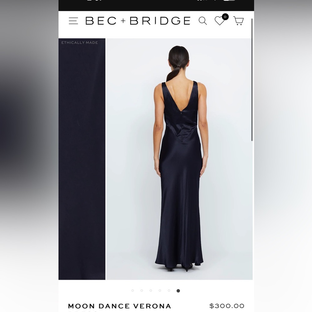 Bec + bridge moon dance Verona dress in moonlight (navy). Bridesmaid dress - Picture 3 of 7